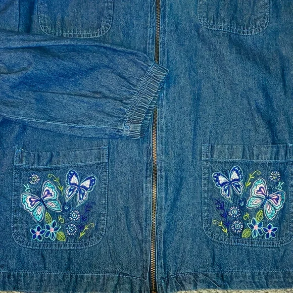 Blair Demin Detailed Zip Up Long Sleeved Shirt XL - Picture 2 of 4